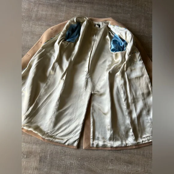 J.Crew Cashmere Wool Women’s Winter Pea Coat 16 beige Classic Longline Y2K - Picture 4 of 15